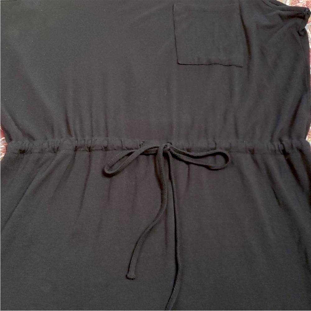 Olive &‎ Oak Black Scoop Neck Tank Style Dress w Drawstring Waist - Picture 4 of 6